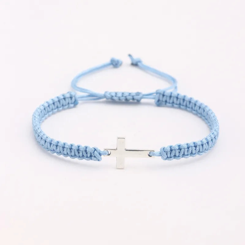 Cross Colored Bracelet – Hand-Woven Faith Jewelry